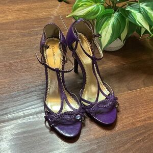Elegant Purple Strappy Heels